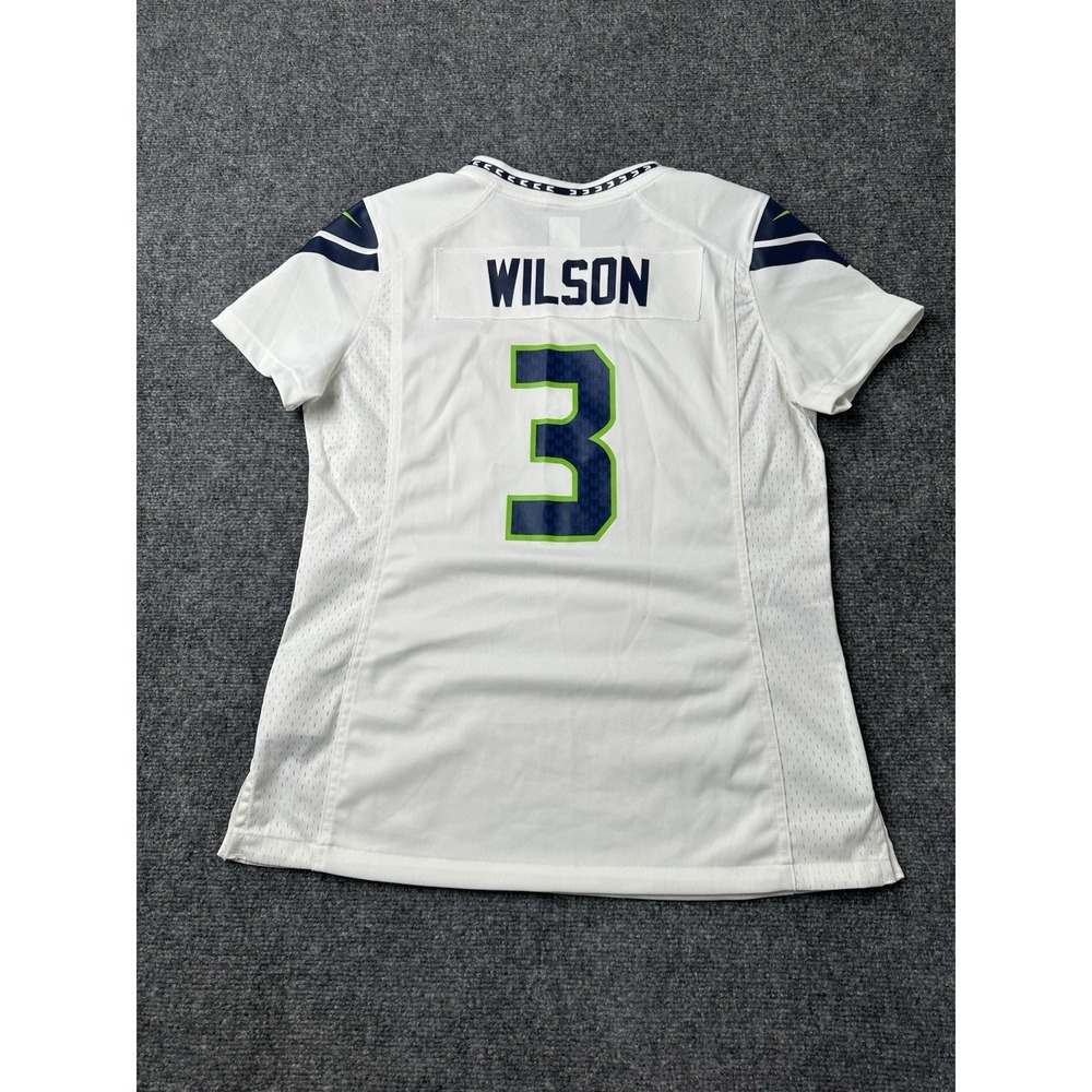 Womens NFL Seattle Seahawks Nike Russell Wilson #3 White Jersey, Size M
